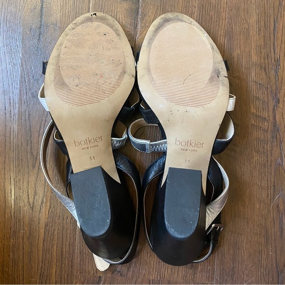 Botkier Sera Caged Black Leather Chunky Edgy Strappy Slingback Sandal Heel SZ 11 - Picture 11 of 14